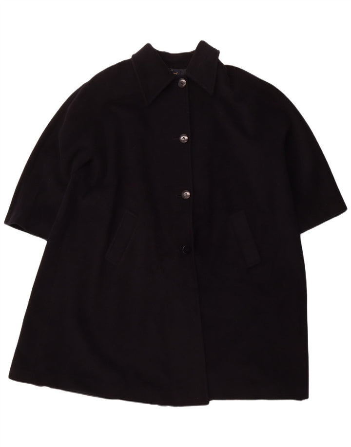 LUISA SPAGNOLI Damski płaszcz oversize UK 16, duży, granatowy, z dziewiczej wełny