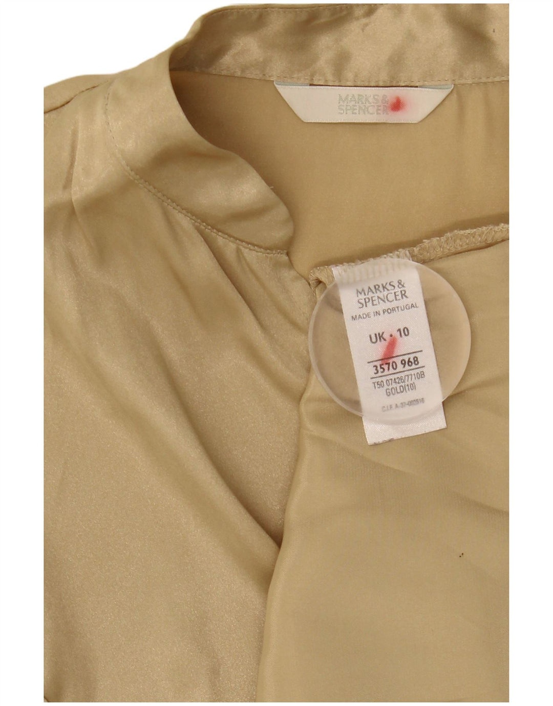 Marks & Spencer Damska bluzka bez rękawów Top UK 10 Small Gold Poliester
