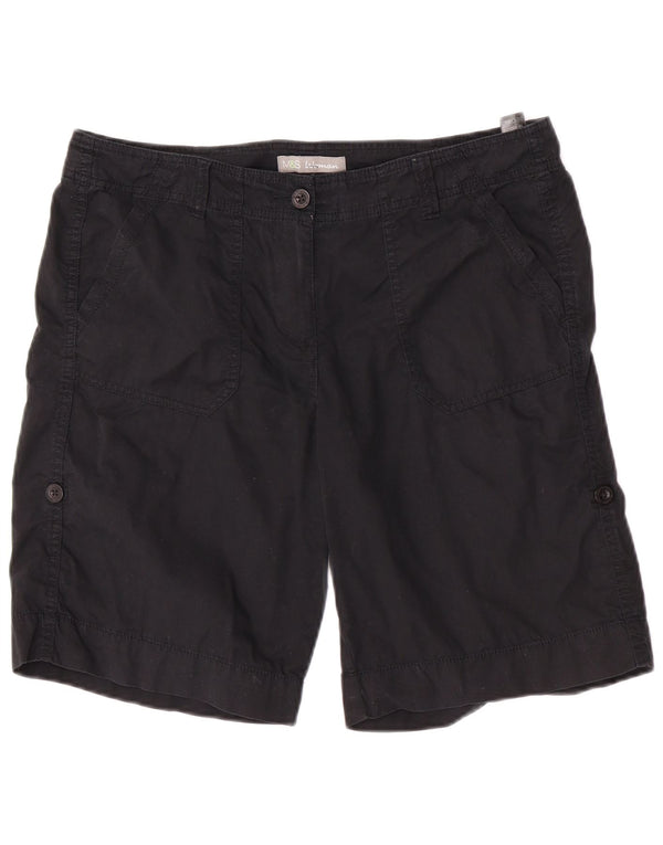 Marks & Spencer Damskie spodenki Chino UK 14, duże, W34, czarne, bawełniane