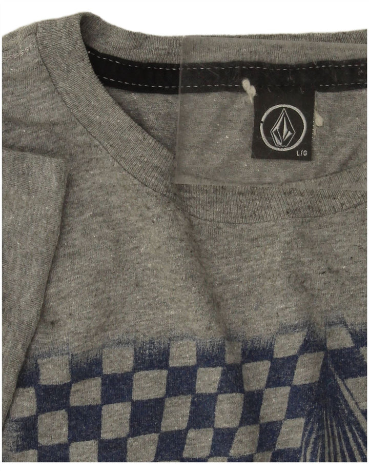 Męski T-shirt z grafiką Volcom, duży, szary