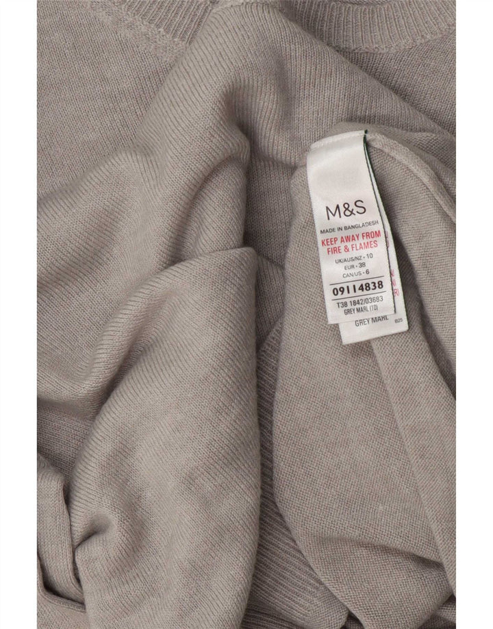 Marks & Spencer Damski sweter oversize z dekoltem w łódkę, UK 10, mały, szary