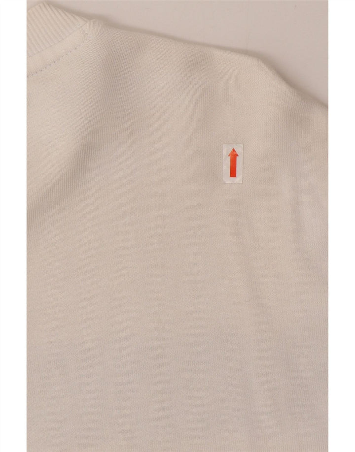 Męski top graficzny Guess z długim rękawem, bawełniany w kolorze średniej bieli