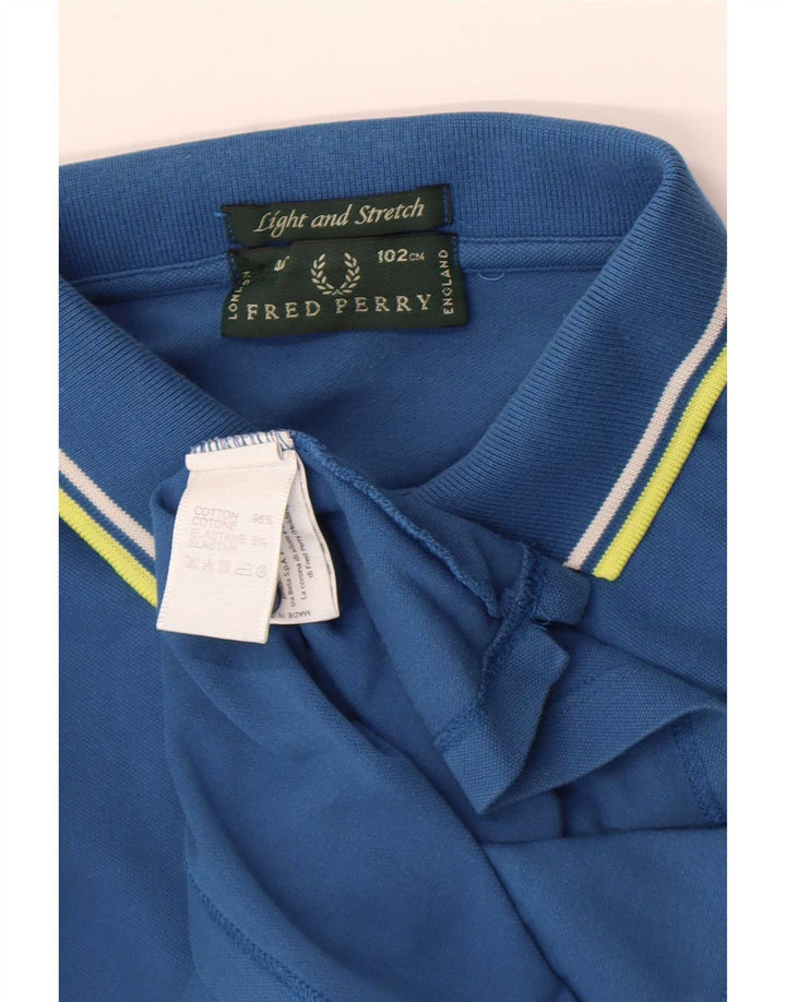 Męska koszulka polo Fred Perry, lekka i rozciągliwa, bawełniana w średnie niebieskie paski