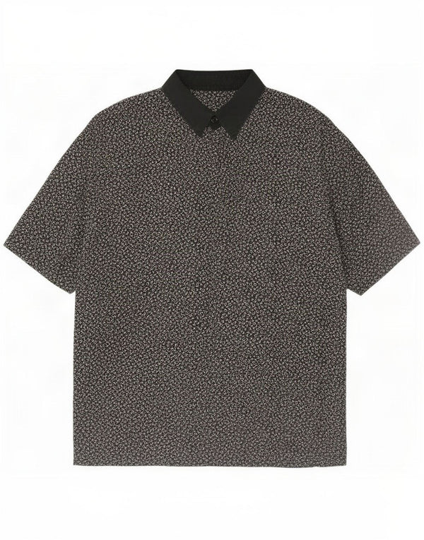 Proszę, damska koszulka z krótkim rękawem UK 18 XL, czarna, geometryczna