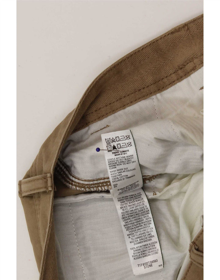 Marks & Spencer Męskie proste spodnie cargo W32 L29 Beżowa bawełna