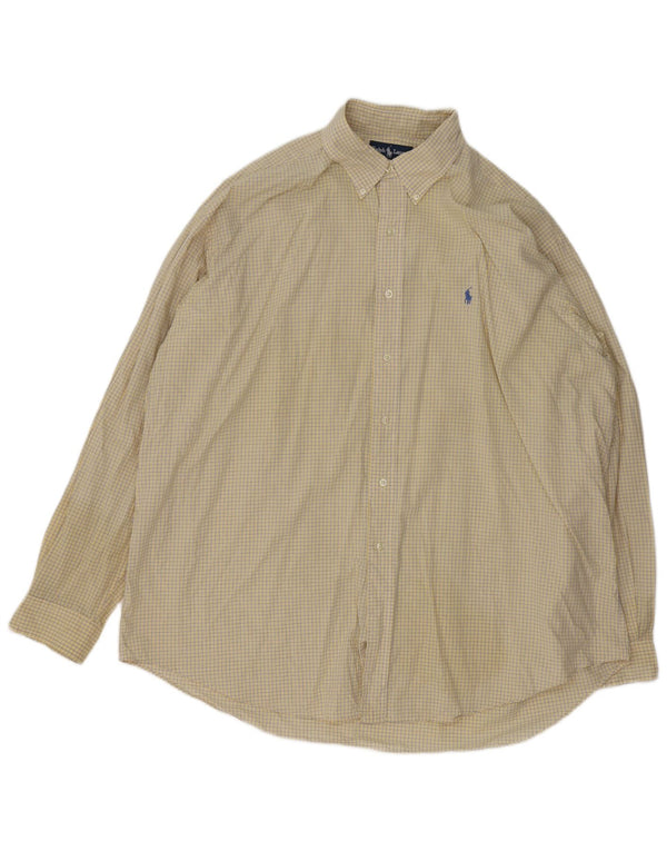 Koszula męska Ralph Lauren Blake o luźnym kroju 2XL, bawełniana w żółtą kratkę