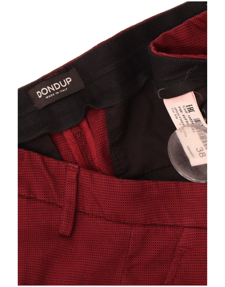 Męskie spodnie typu slim chino Dondup W38 L32 Bordowa bawełna