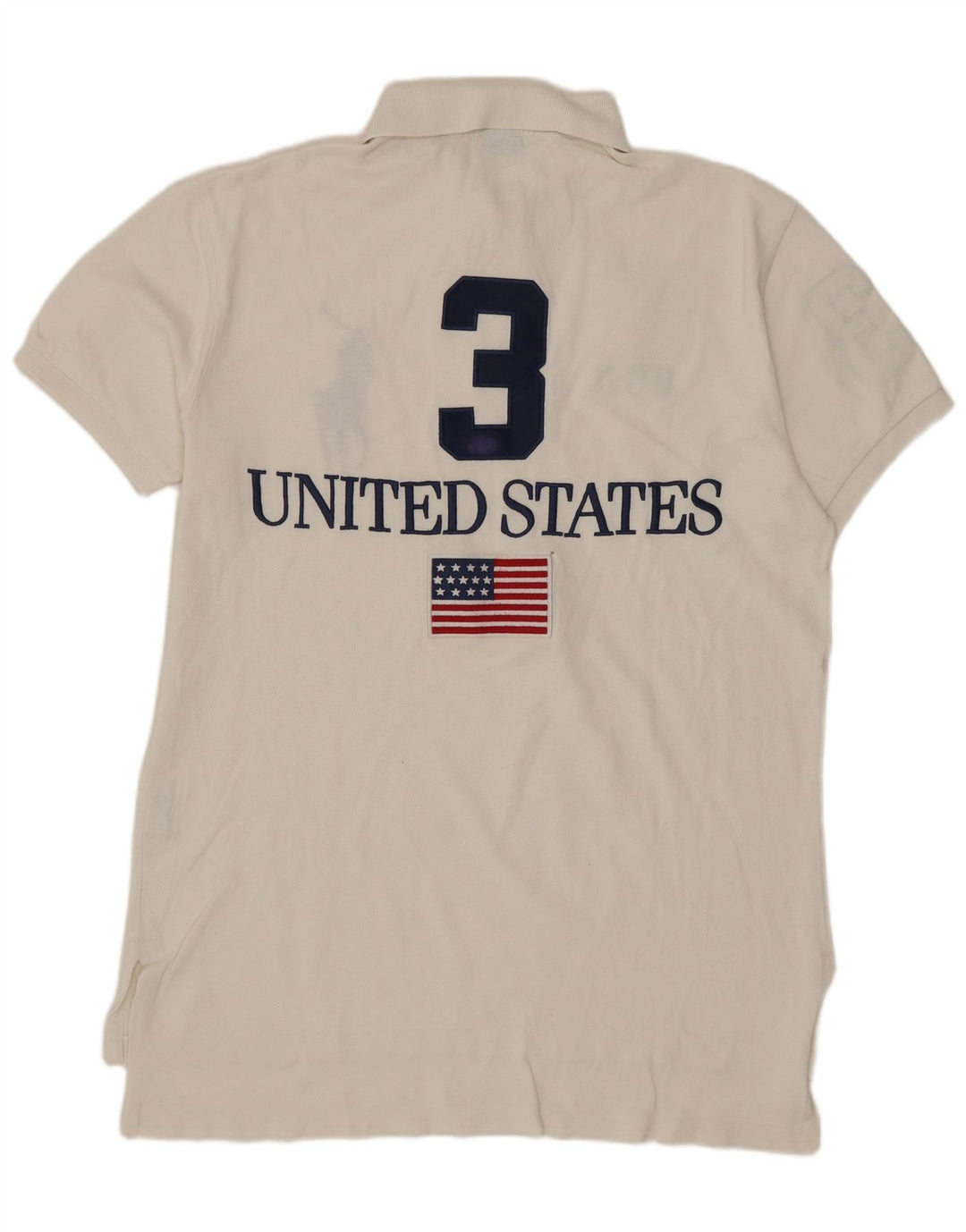 Męska koszulka polo Polo Ralph Lauren z grafiką o dopasowanym kroju, średnia biała bawełna