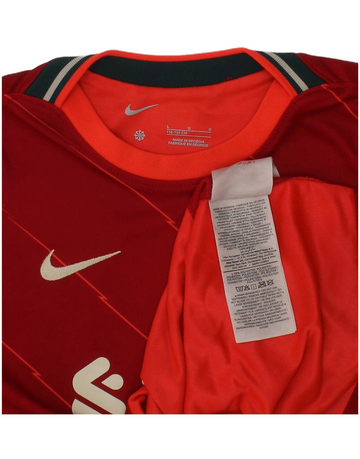 Chłopięcy T-shirt z grafiką Nike Liverpool na 6-7 lat, duży, czerwony poliester