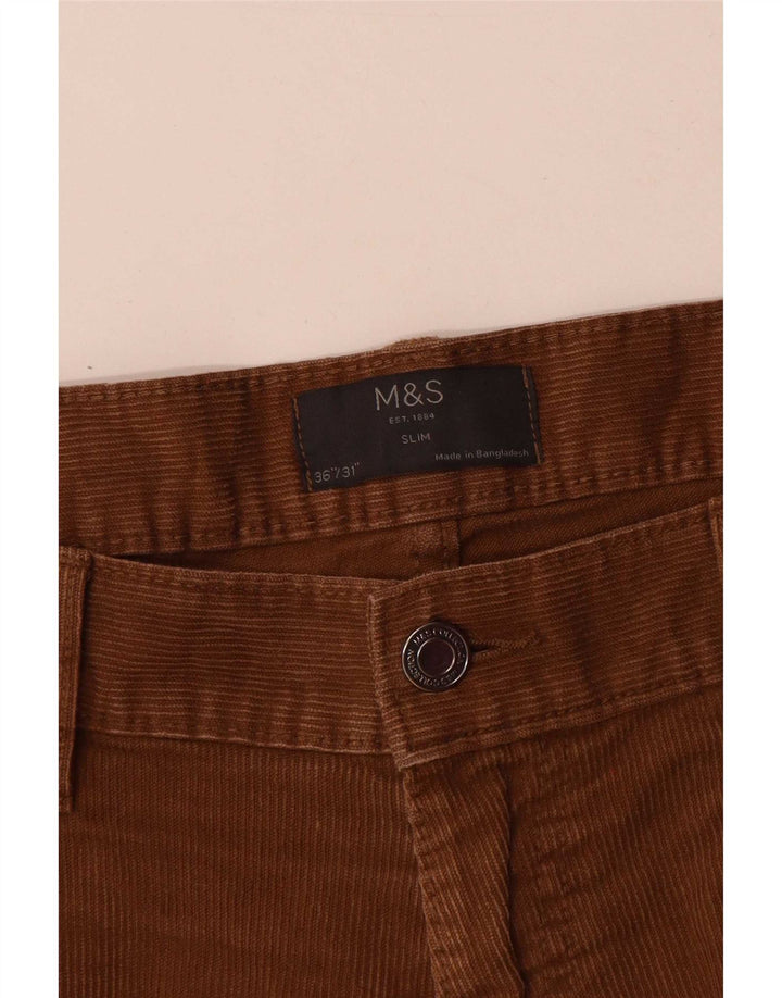 Męskie szorty sztruksowe Marks & Spencer W36, duże, brązowe