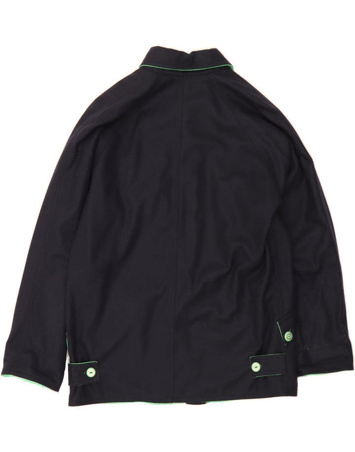 VINTAGE Boys Graphic Reversible Jacket 13-14 Years Navy Blue Wool Vintage Vintage and Second-Hand Vintage from Messina Hembry 