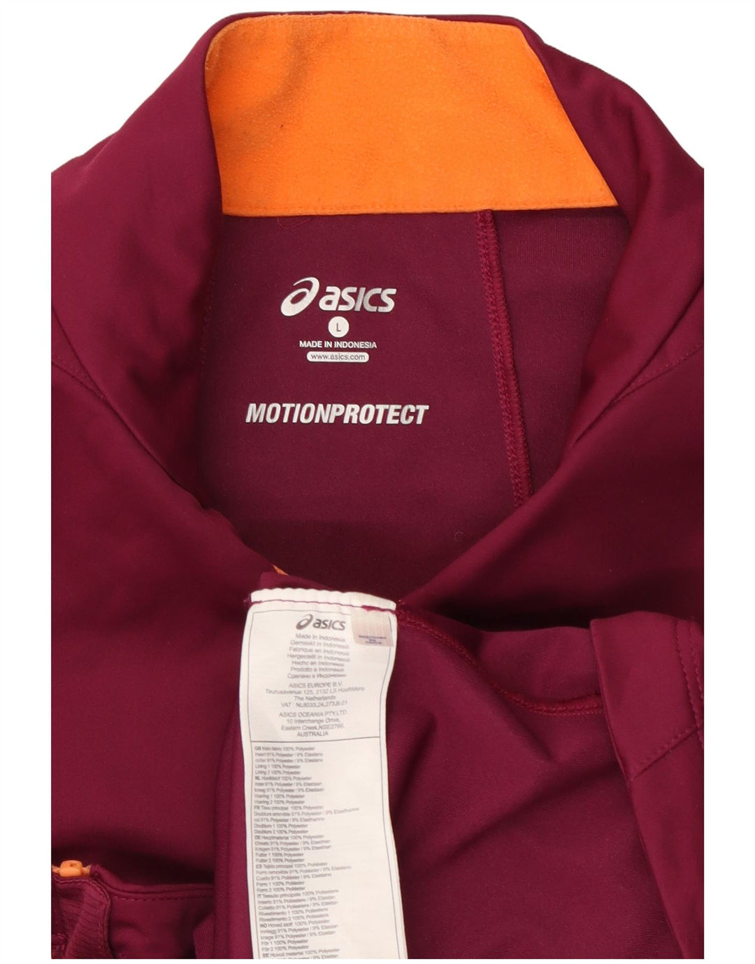 Damska kurtka dresowa Asics UK 16, duża, bordowa, poliester