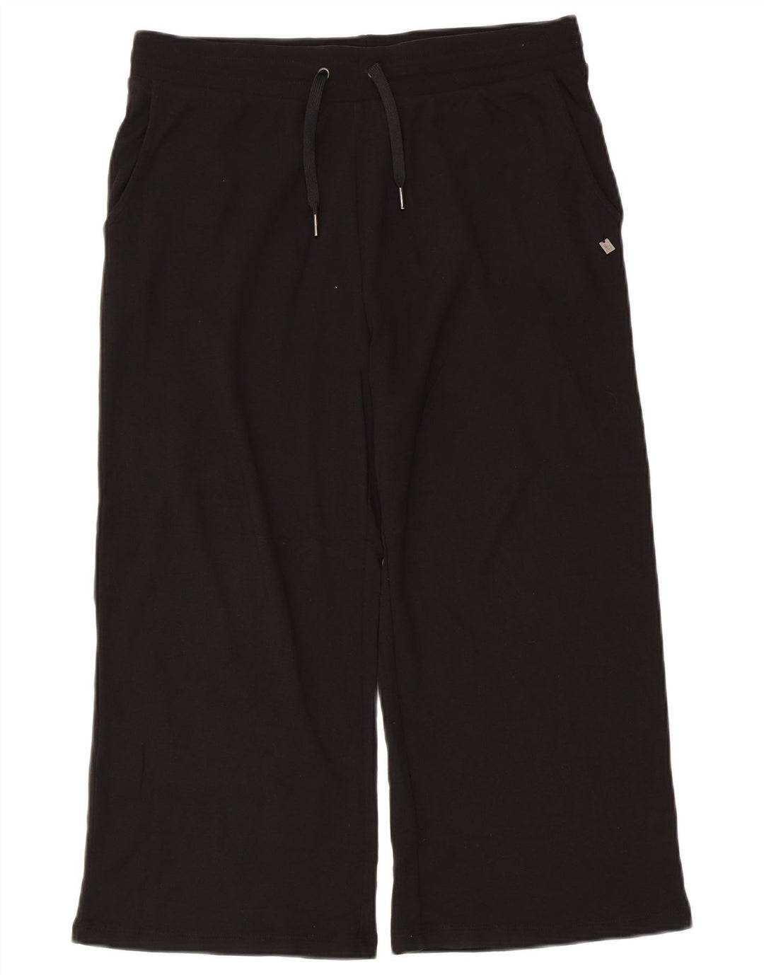 Damskie spodnie dresowe Capri firmy Dack UK 16, duże, czarne, bawełniane