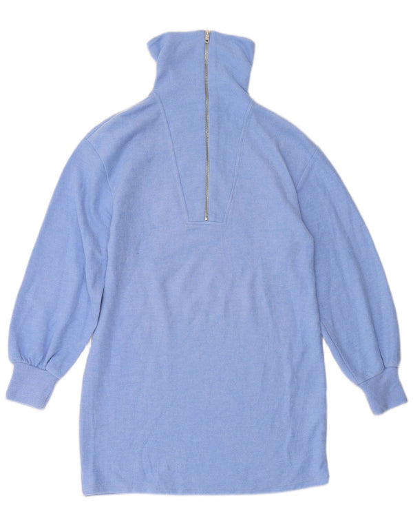 Damski sweter ZARA z długim rękawem i zamkiem błyskawicznym UK 10, mały niebieski poliester