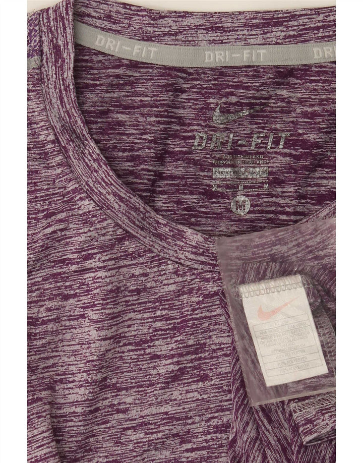 Damska koszulka Nike Dri Fit Top UK 12, średni fioletowy, nakrapiany poliester