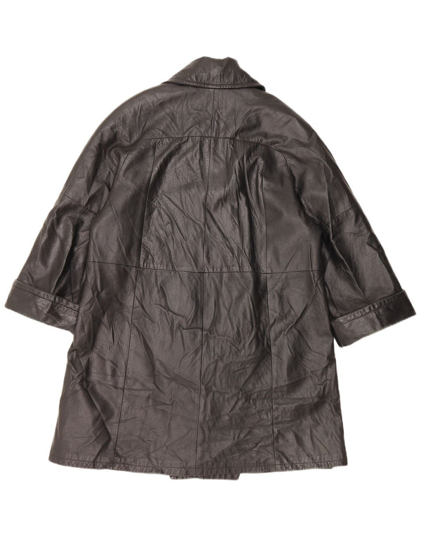 Damski płaszcz skórzany VINTAGE IT 48 XL czarny