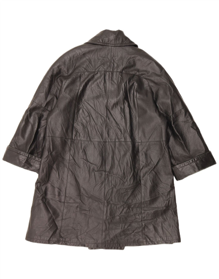 Damski płaszcz skórzany VINTAGE IT 48 XL czarny