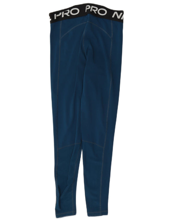 Damskie legginsy Nike Dri Fit Graphic UK 10, mały, niebieski, poliester z blokami kolorów