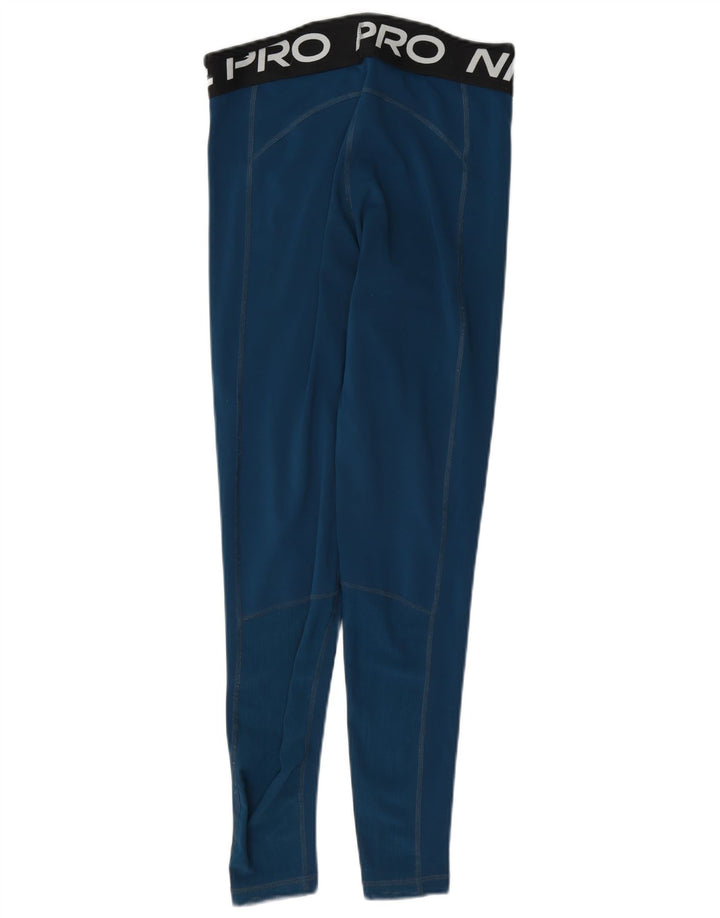 Damskie legginsy Nike Dri Fit Graphic UK 10, mały, niebieski, poliester z blokami kolorów