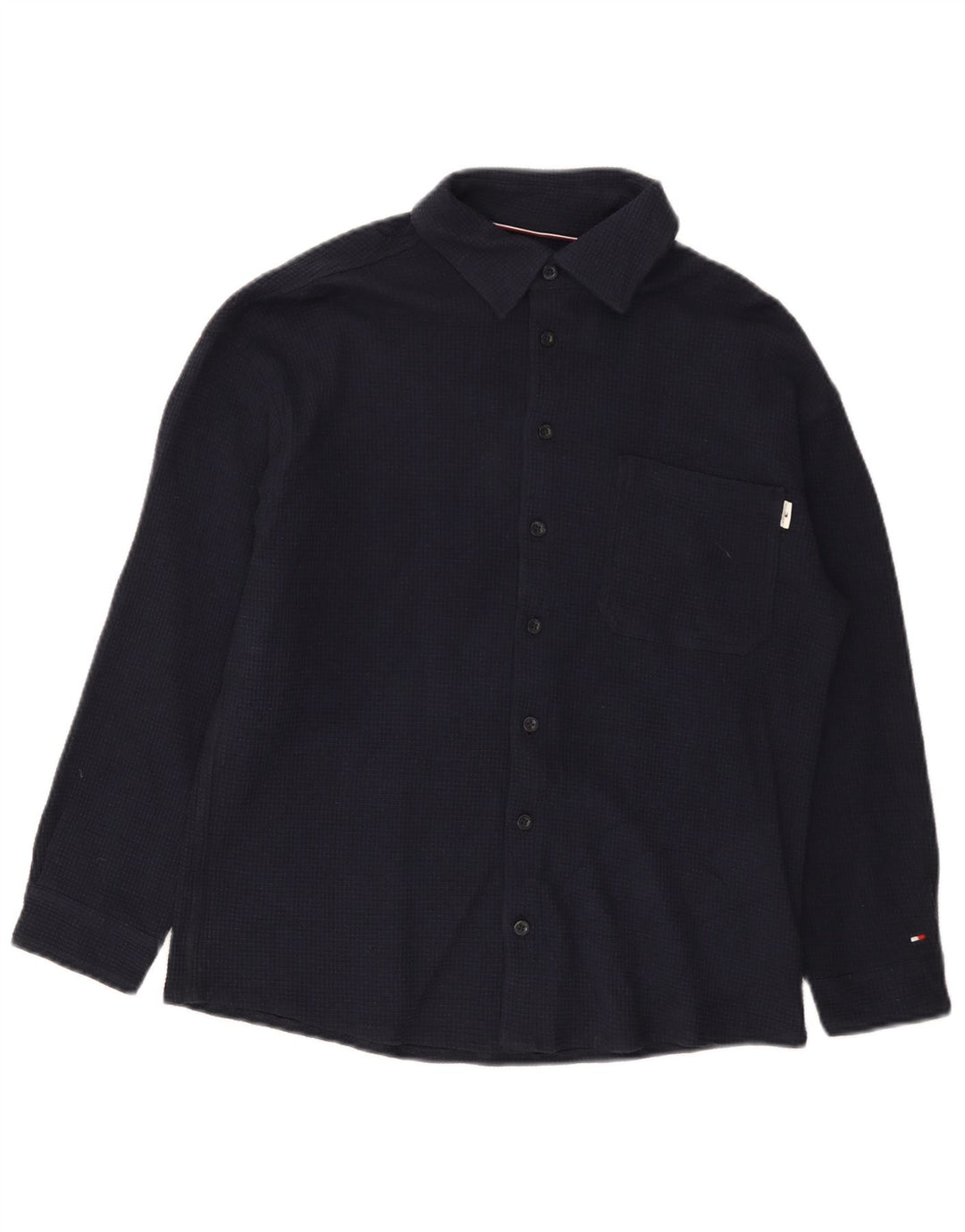 Koszula flanelowa męska Tommy Hilfiger, mała, granatowa, bawełniana