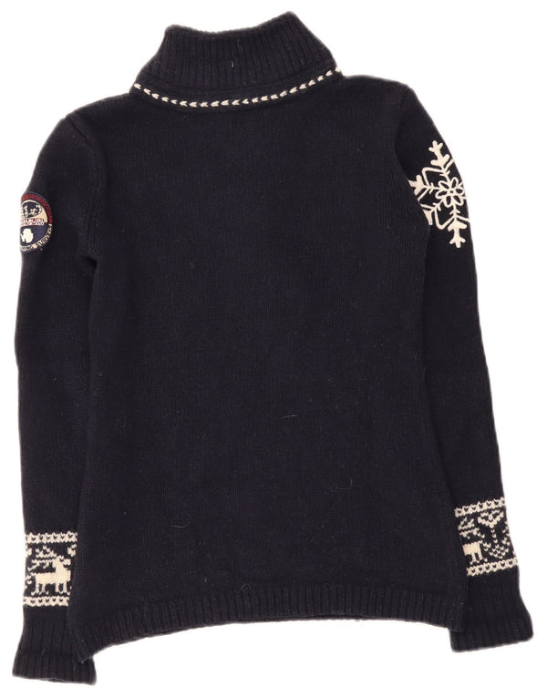 Sweter damski Napapijri z zamkiem błyskawicznym UK 10 Small Navy Blue Fair Isle