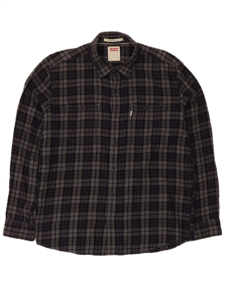 Koszula flanelowa męska LEVI'S o nowoczesnym kroju XL w granatową kratkę
