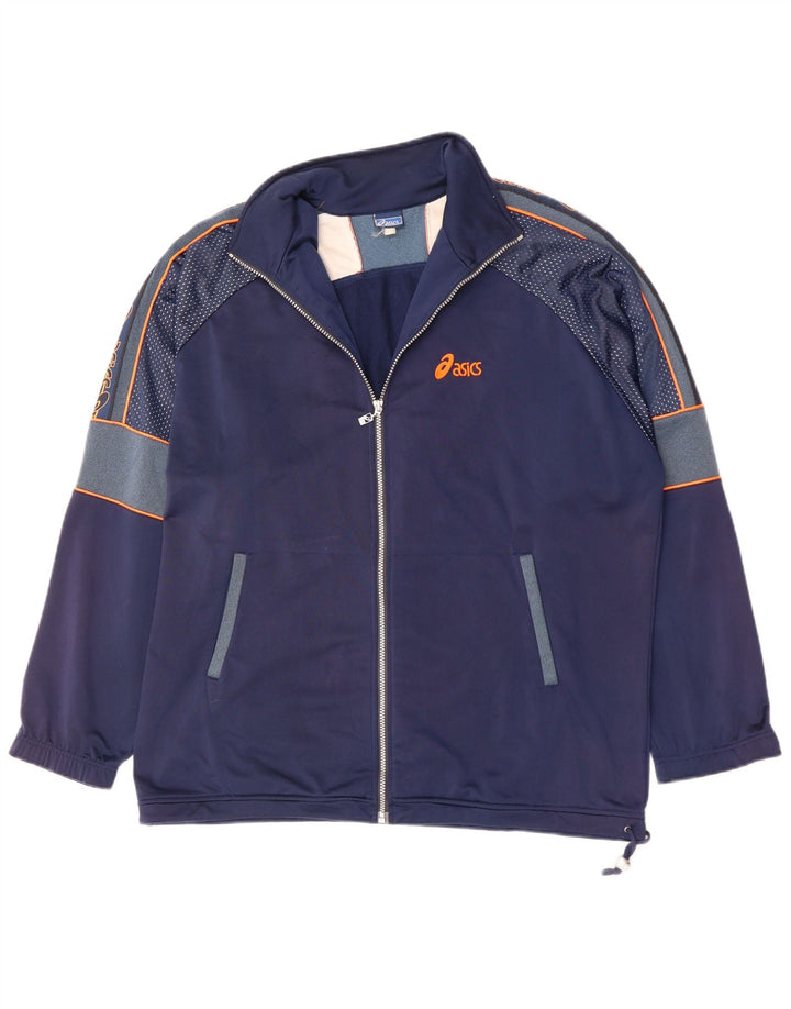 Męska kurtka dresowa ASICS z grafiką 2XL Granatowy poliester