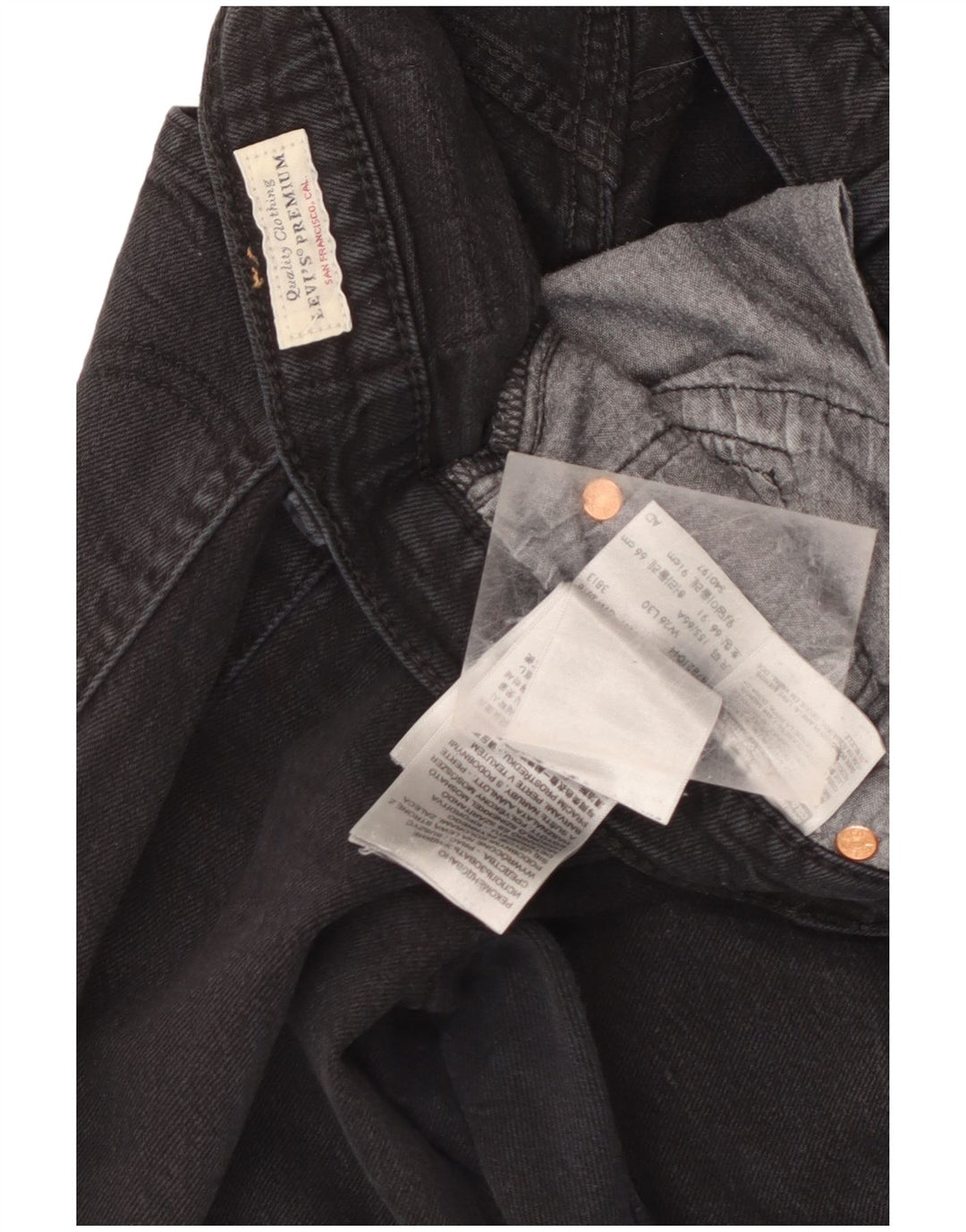 Męskie dżinsy Levi's 501 Straight W26 L30 Czarna bawełna
