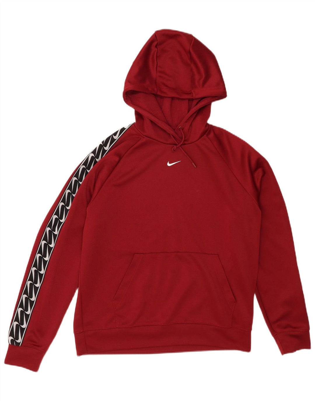 NIKE Mens Graphic Hoodie Jumper Small Red Colourblock Polyester
