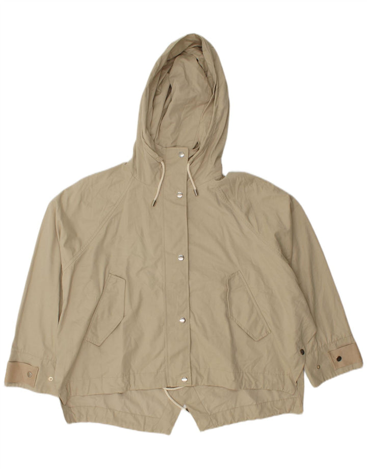 Damska kurtka parka oversize z kapturem Zara UK 16, duża, beżowa