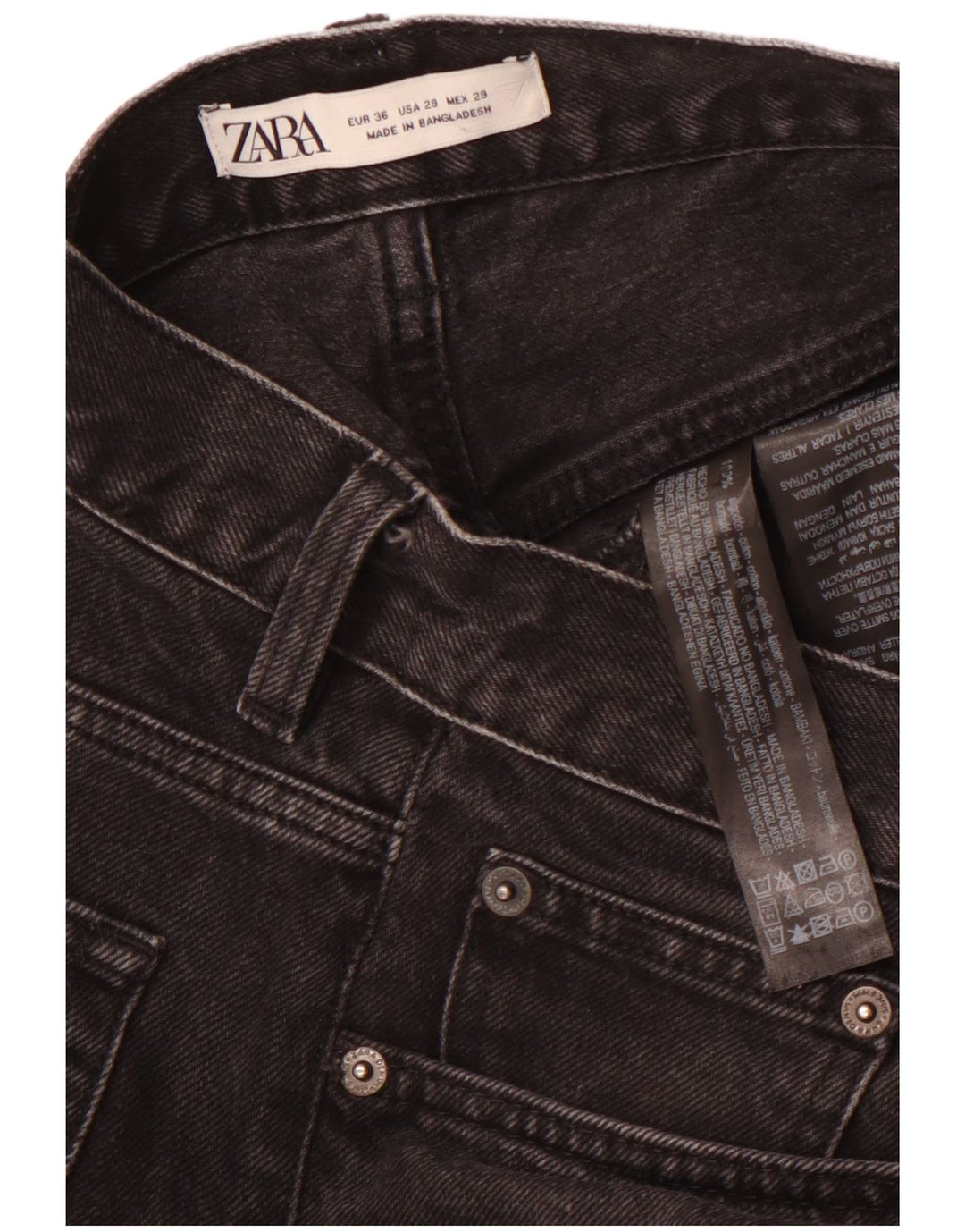 Męskie jeansy przycięte ZARA EU 36 XS W29 L25, czarne, bawełniane