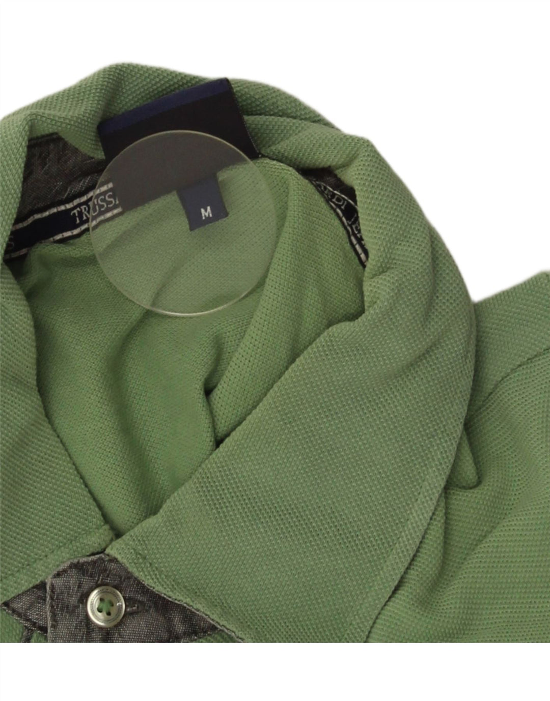 Męska koszulka polo Trussardi Jeans, średnia, zielona bawełna