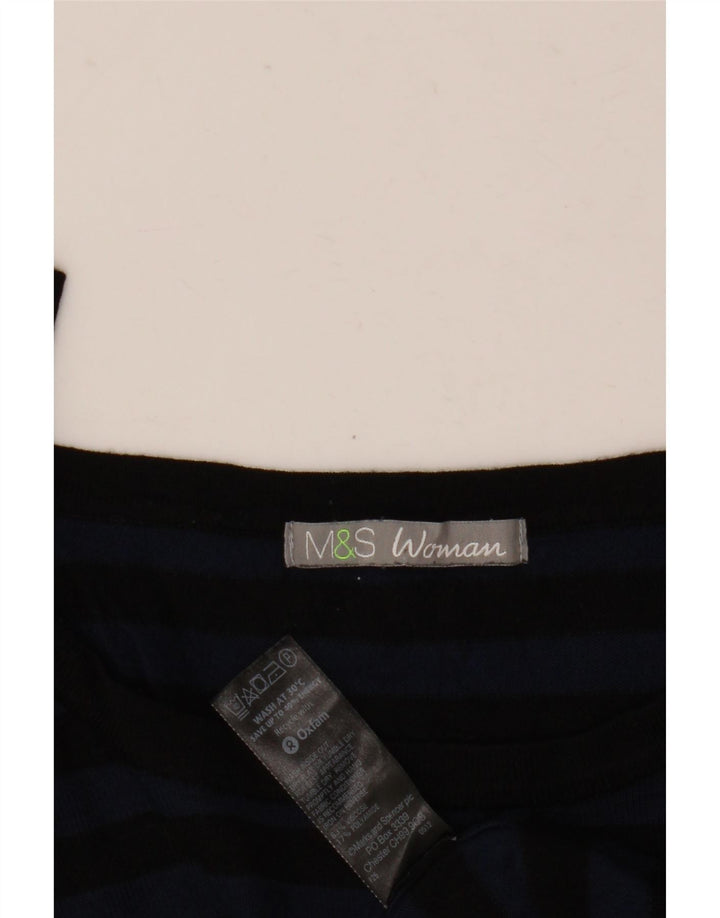 Marks & Spencer Damski sweter z dekoltem w łódkę, UK 14, średni granatowy