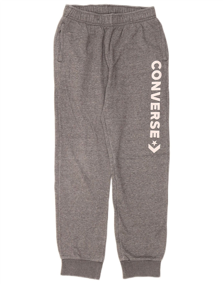 CONVERSE Boys Graphic Tracksuit Trousers Joggers 12-13 Years Large  Grey