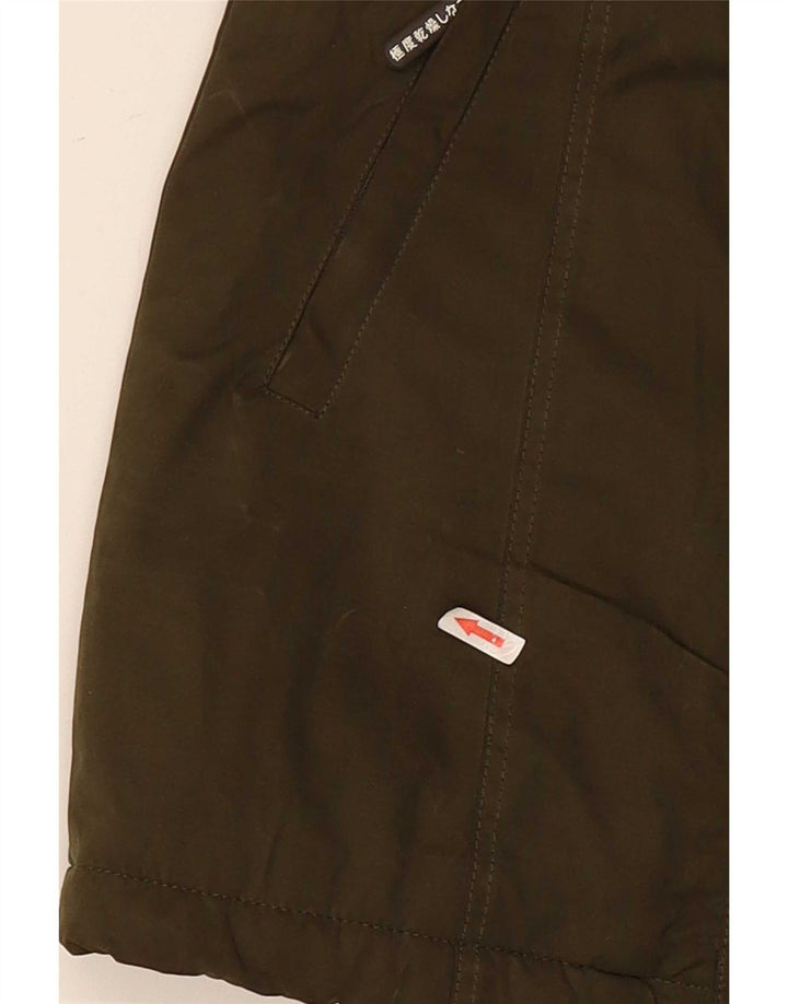 Damska kurtka parka z kapturem Superdry UK 14, duża, zielona, poliestrowa
