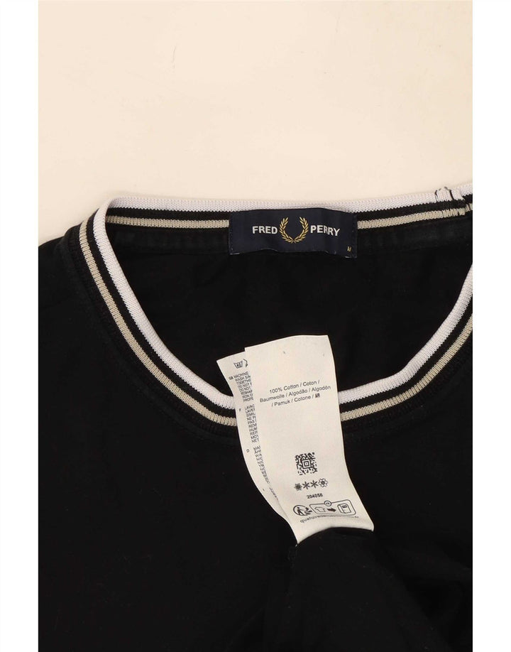 T-shirt męski Fred Perry, średni czarny, bawełniany