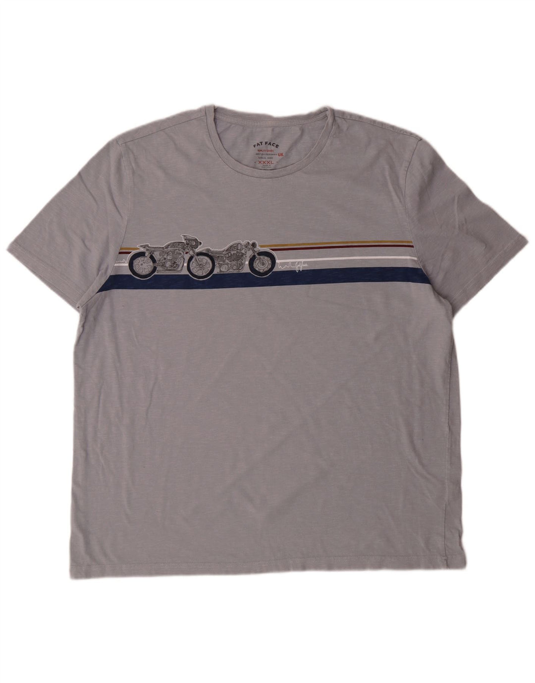 Damska koszulka z grafiką Fat Face Top 3XL Szary, bawełniany motocykl