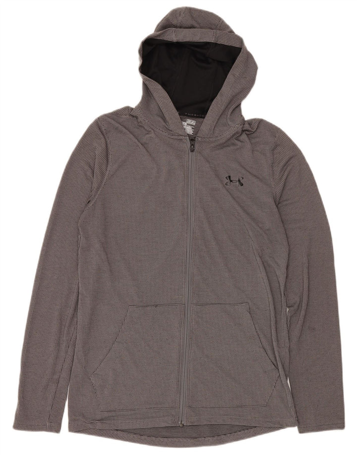 Męski sweter z kapturem i zamkiem UNDER ARMOUR Heat Gear, średnioszary, poliestrowy
