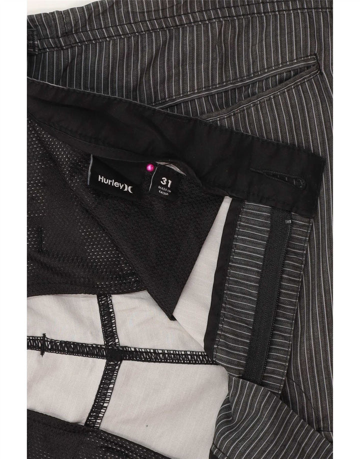 Męskie spodenki chino Hurley W31, poliester w szare paski