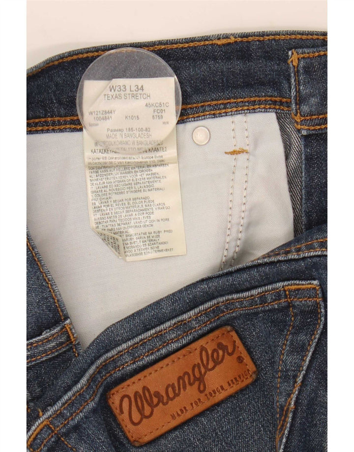 Męskie spodenki jeansowe Wrangler Texas Stretch W33 Średnioniebieskie, bawełniane