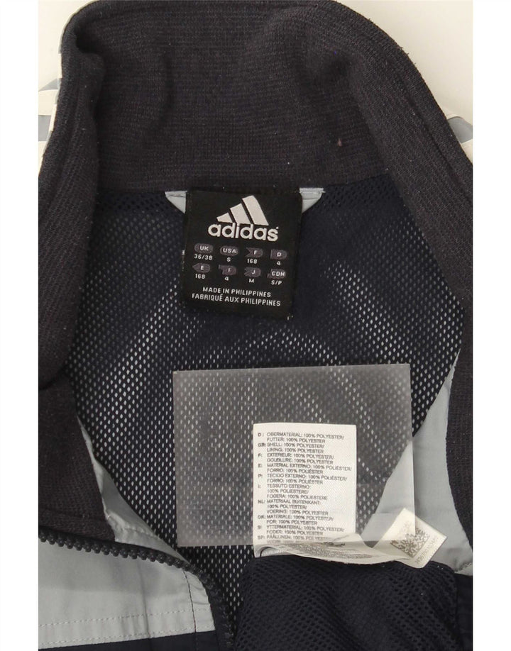 Adidas Męska kurtka dresowa UK 36/38 Mały czarny poliester z blokami kolorów