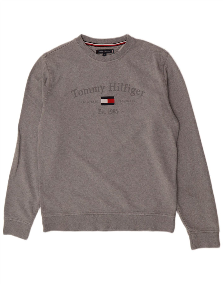 Męska bluza z grafiką Tommy Hilfiger XL, szara, bawełniana