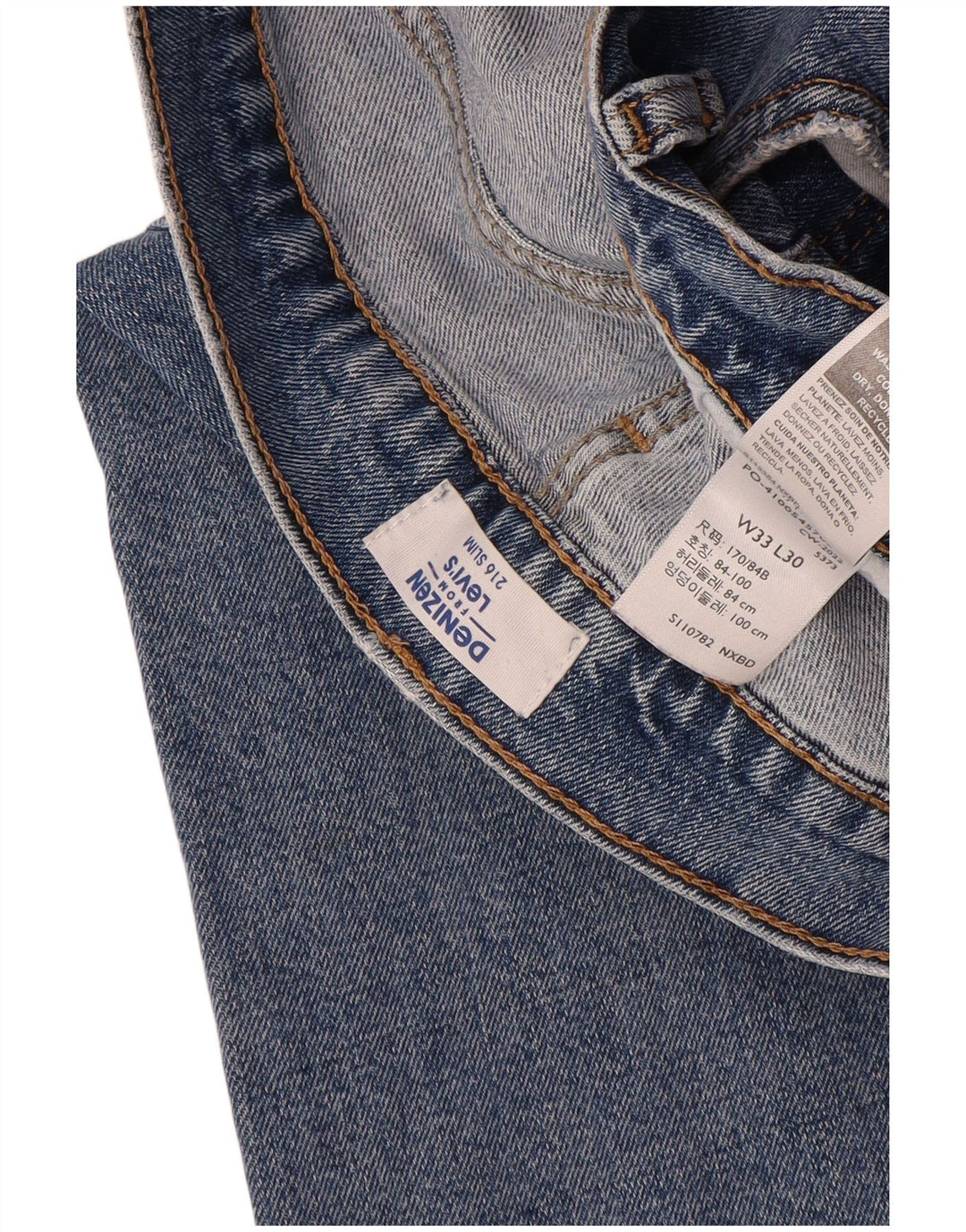 Damskie jeansy Levi's Denizen Slim W33 L30 Niebieskie bawełniane