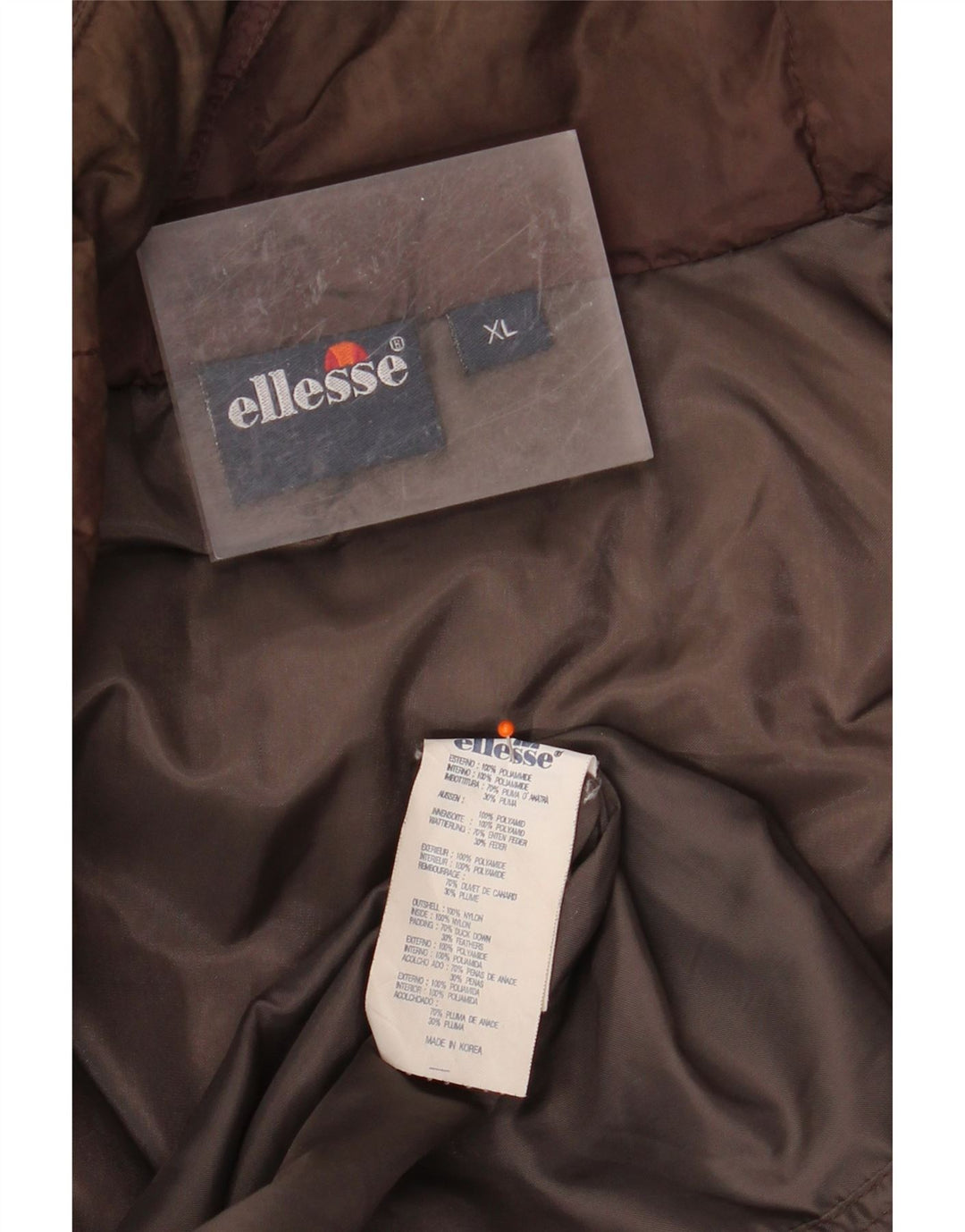 Męska ocieplana kurtka ELLESSE UK 42 XL, brązowa, poliamid