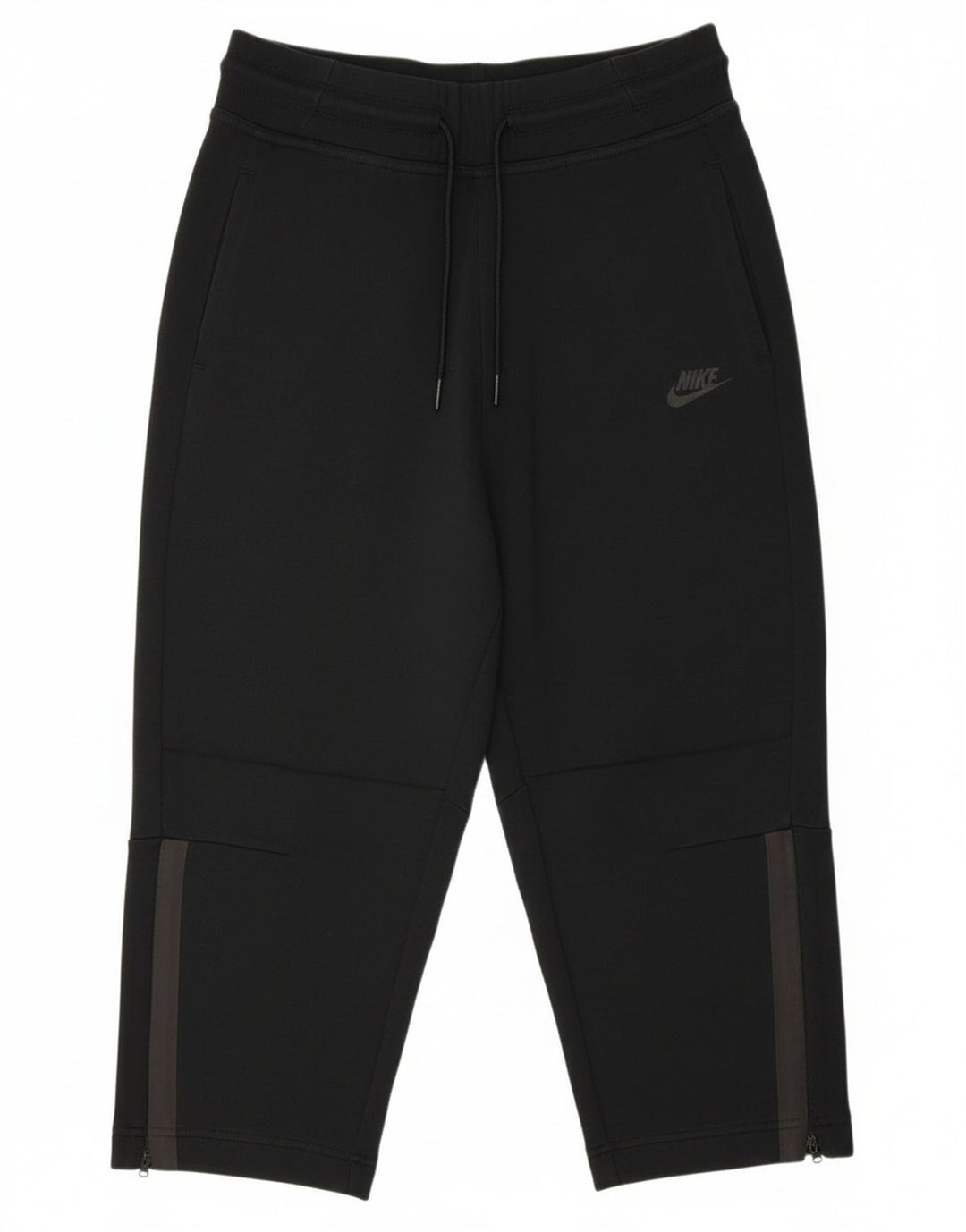 Męskie spodnie dresowe Nike Capri, małe, czarne, bawełniane z blokami kolorów