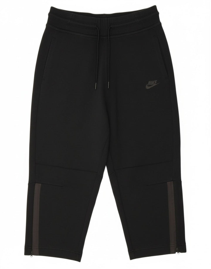 Męskie spodnie dresowe Nike Capri, małe, czarne, bawełniane z blokami kolorów