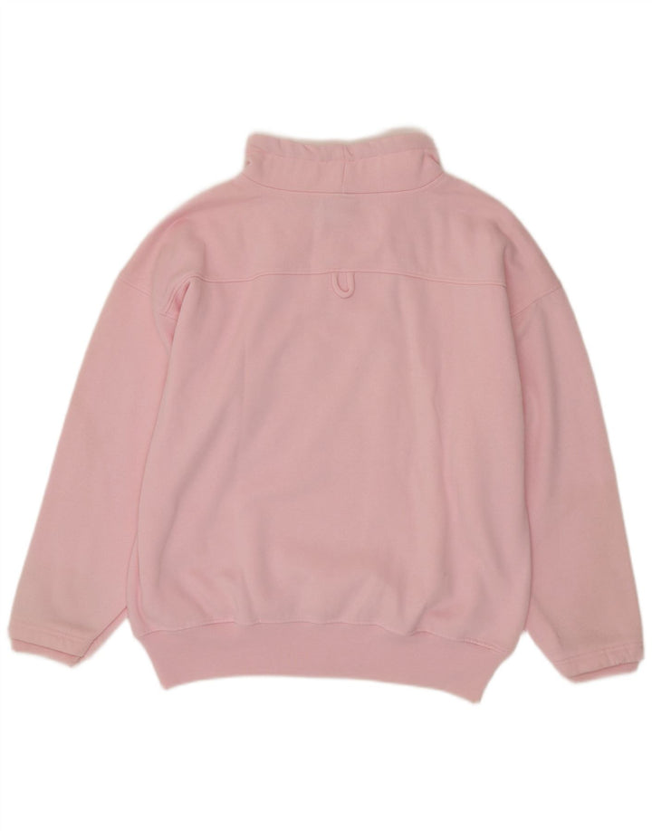Vintage damska bluza oversize z zamkiem błyskawicznym, UK 16, duży różowy