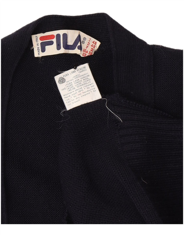 Sweter męski Fila IT 48 Średni granatowy wełniany
