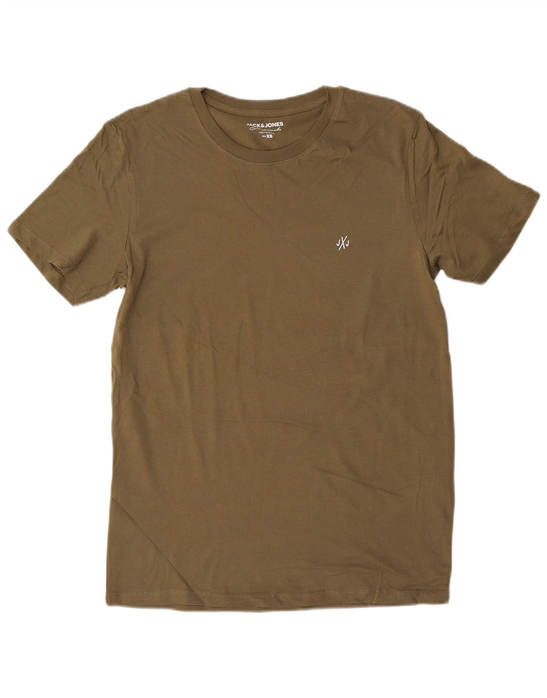 T-shirt męski JACK & JONES, top XS, bawełna khaki