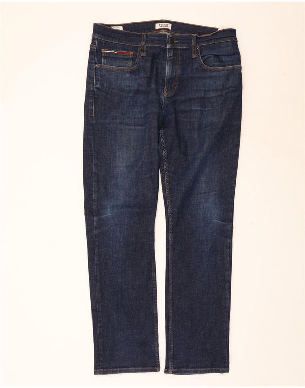 TOMMY HILFIGER Womens Straight Jeans W36 L32 Navy Blue Cotton